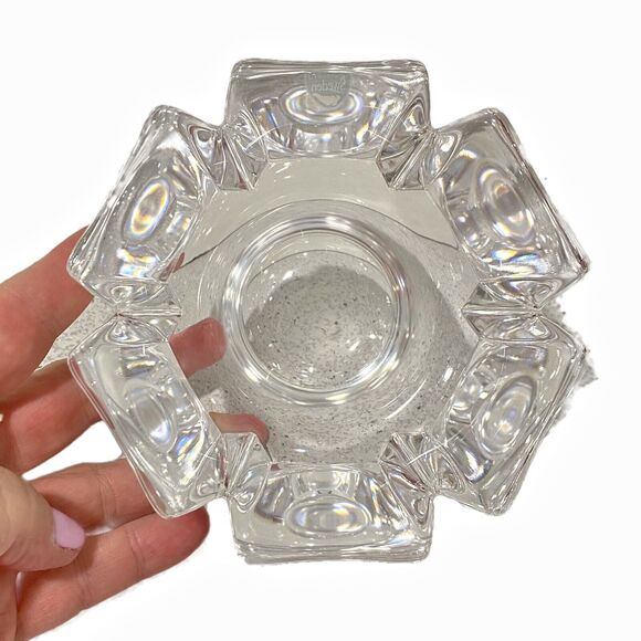 Orrefors Sweden Crystal Lars Hellsten Corona Clear 4.5" Bowl Collectible Gift - Picture 5 of 6